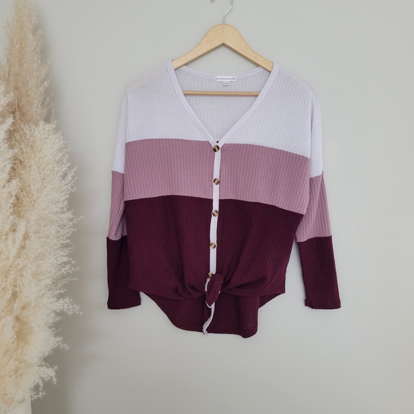 Warehouse one color block sweater. - Picture 5 of 7